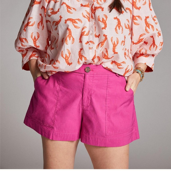 Anthropologie Maeve Classic High Rise Shorts in Pink - Picture 1 of 7